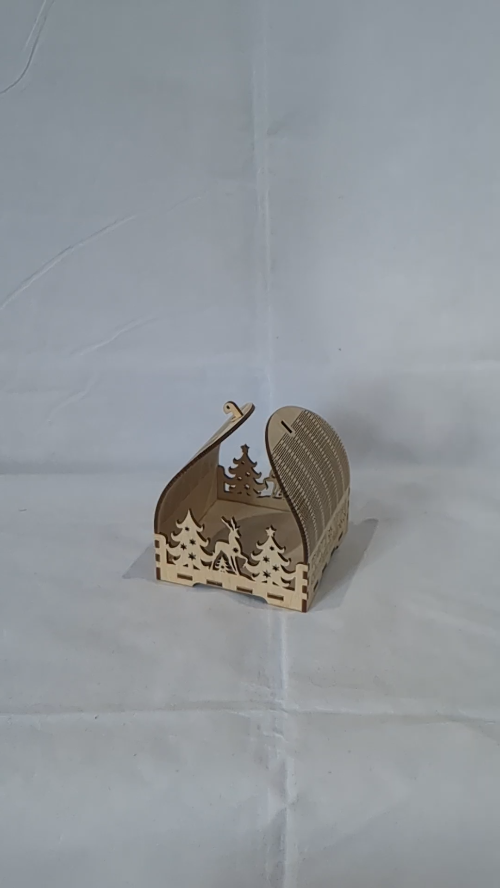 [Laser cut and engrave] Christmas Gift Box Laser Cut Design, Cutting Vector Template, Greeting XMAS Decor