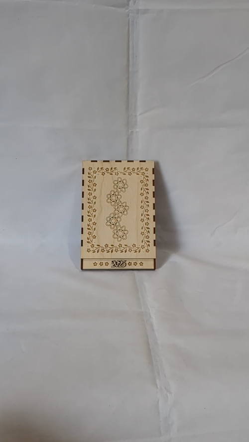 [Laser cut and engrave] Picture Frame case, 4x6 photo holder, laser cutting design. Laser cut template, greeting box case, pocket folding frame. Flowers pattern.