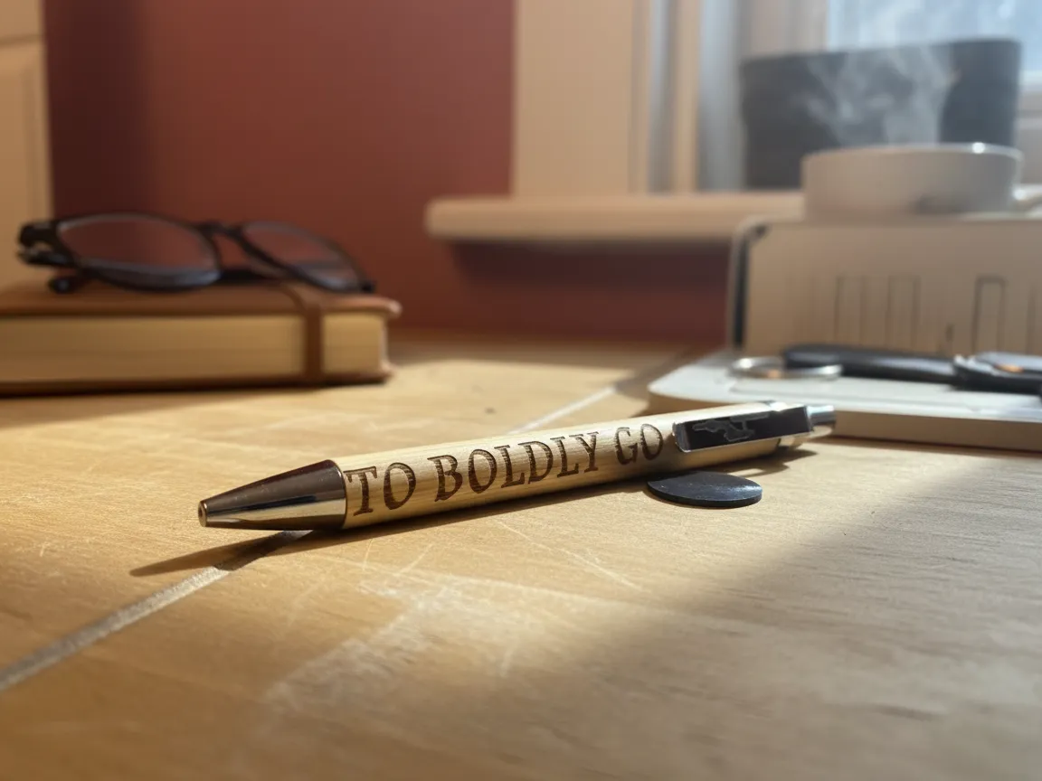 Laser Engraved Wooden Pen with To Boldly Go Where no pen has gone ...