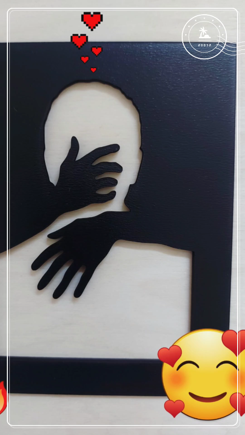 [Laser cut and engrave] Laser Cut Black Hands Silhouette Wall Art Decor