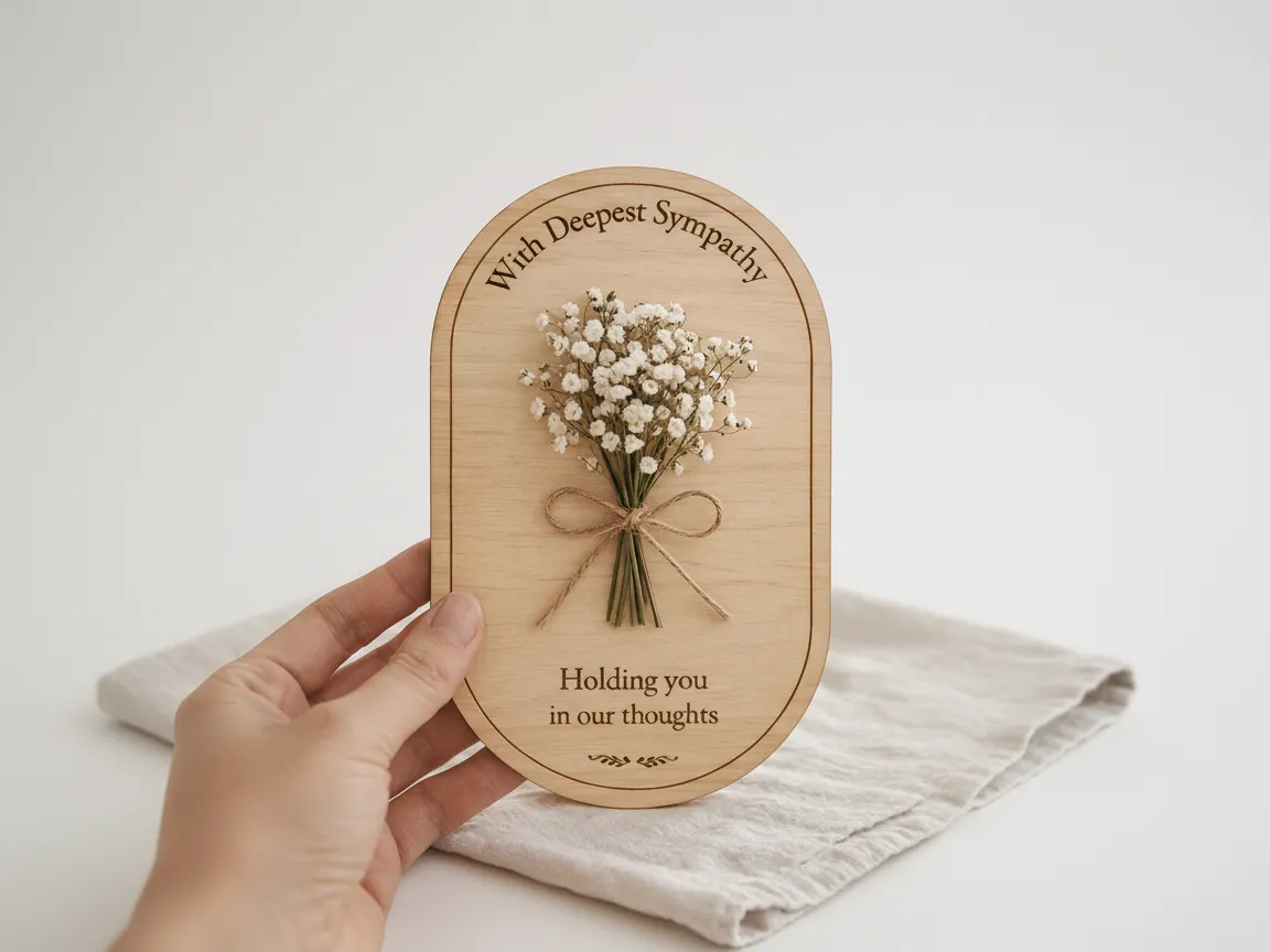 "With Deepest Sympathy" Floral Keepsake Plaque memorial sympathy gift design