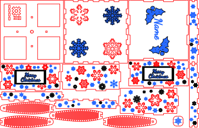 Christmas box with ribbon 5X5.xcs