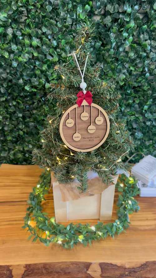[Laser cut and engrave] Bauble Hanging Ornament - SVG & XCS