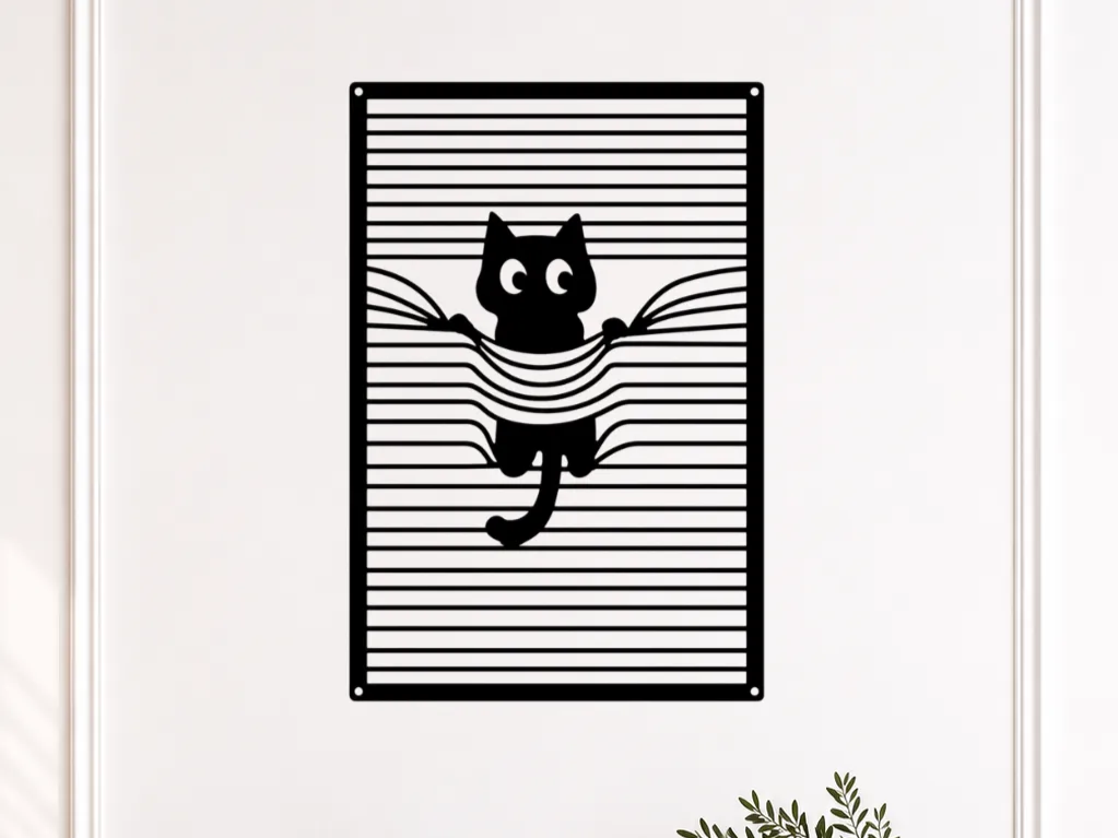 ハンモックの猫のウォールアート