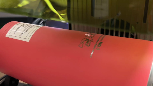 [Laser cut and engrave] Red Stainless Steel Travel Tumbler with Lid and Warning Label