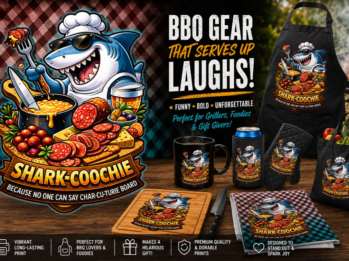 Shark Chef Charcuterie Board cutting board design