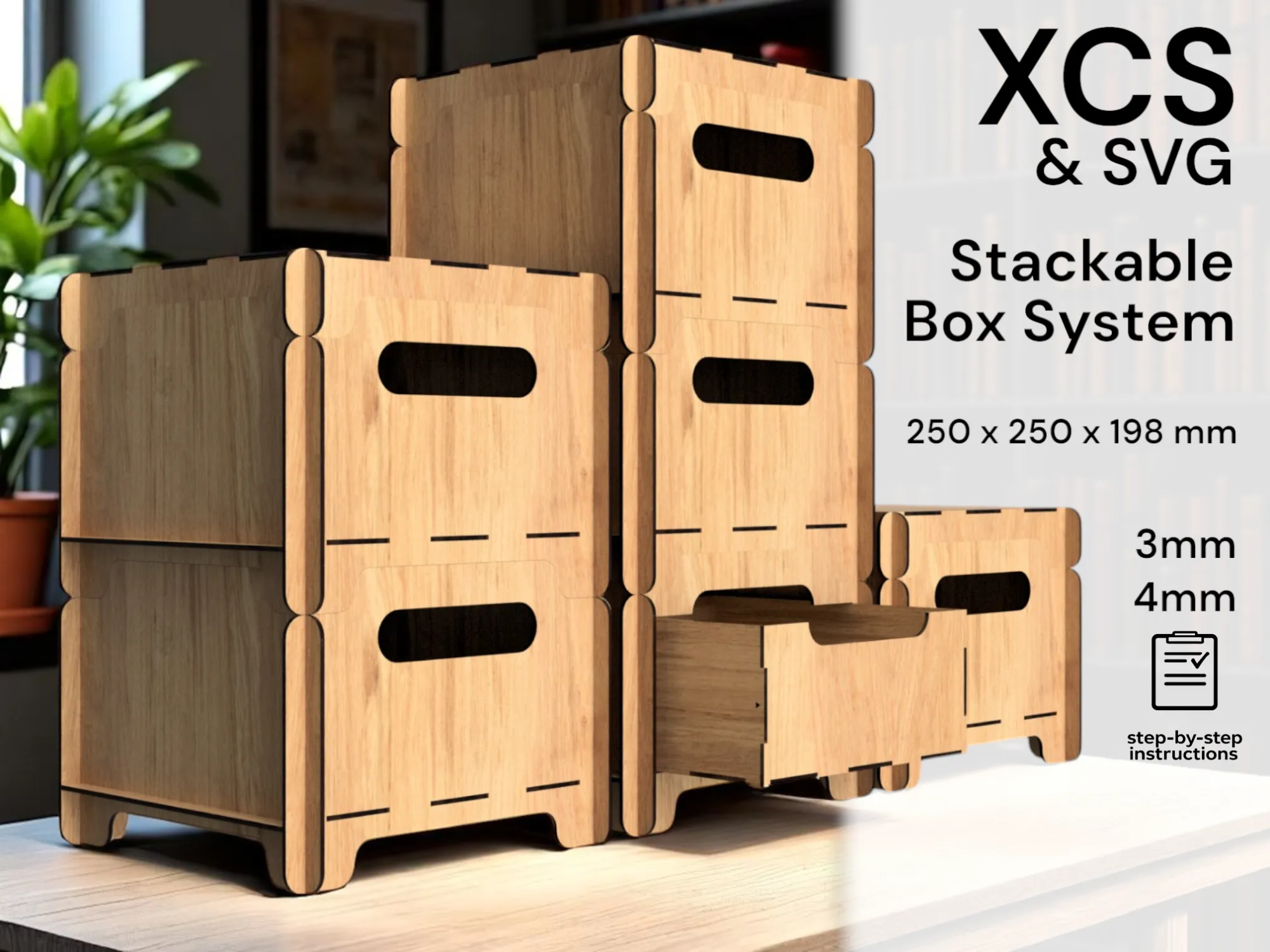 Stackable Box System | Ready to Use Files - Atomm