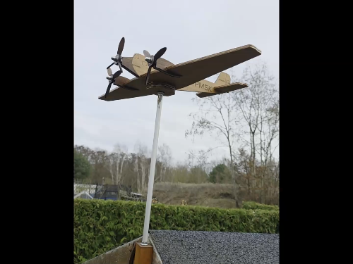 [Laser cut and engrave] Junker JU 52 Whirling-Windspiel-Wetterfahne