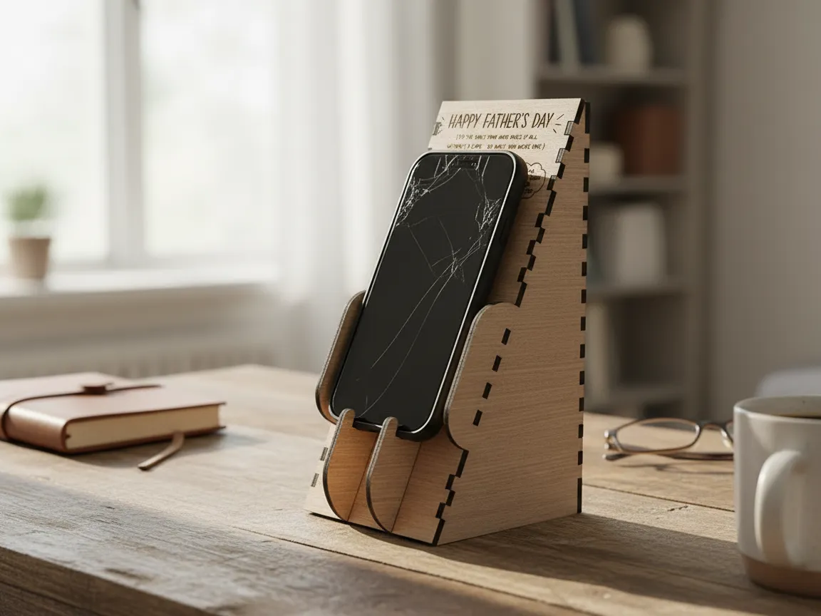 Happy Father's Day Wooden Phone Stand father's day gift design