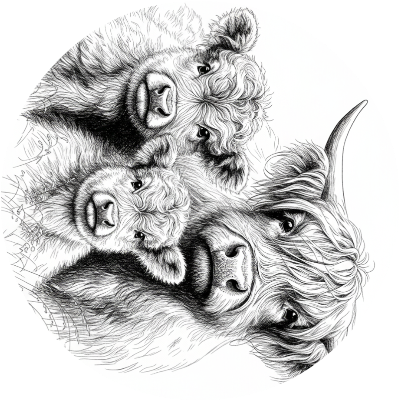 Highland Cow engraving - Briz AI.xcs