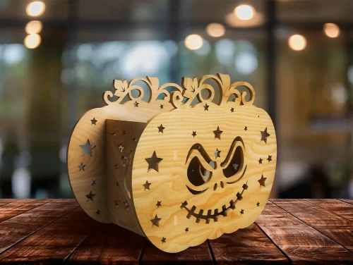 [Laser cut and engrave] Pumpkin Halloween Lantern