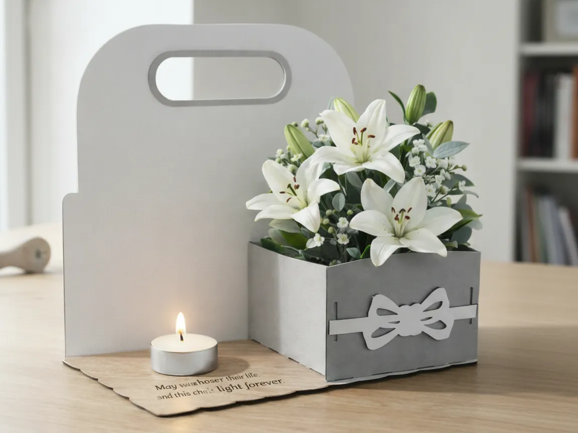 Memorial Flower Box with Tea Light Holder memorial sympathy gift design
