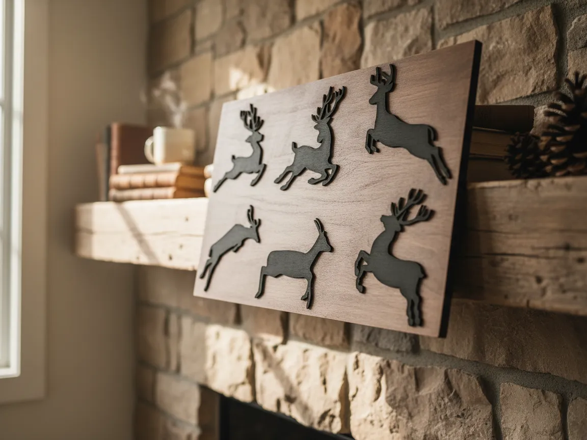 Wooden Reindeer Wall Art free Christmas SVG laser cut design