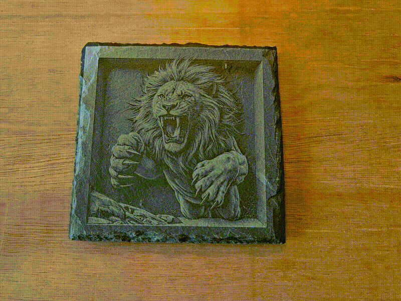 3D picture of a lion jumping in attack mode