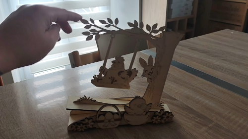 [Laser cut and engrave] Décoration en bascule de pâques