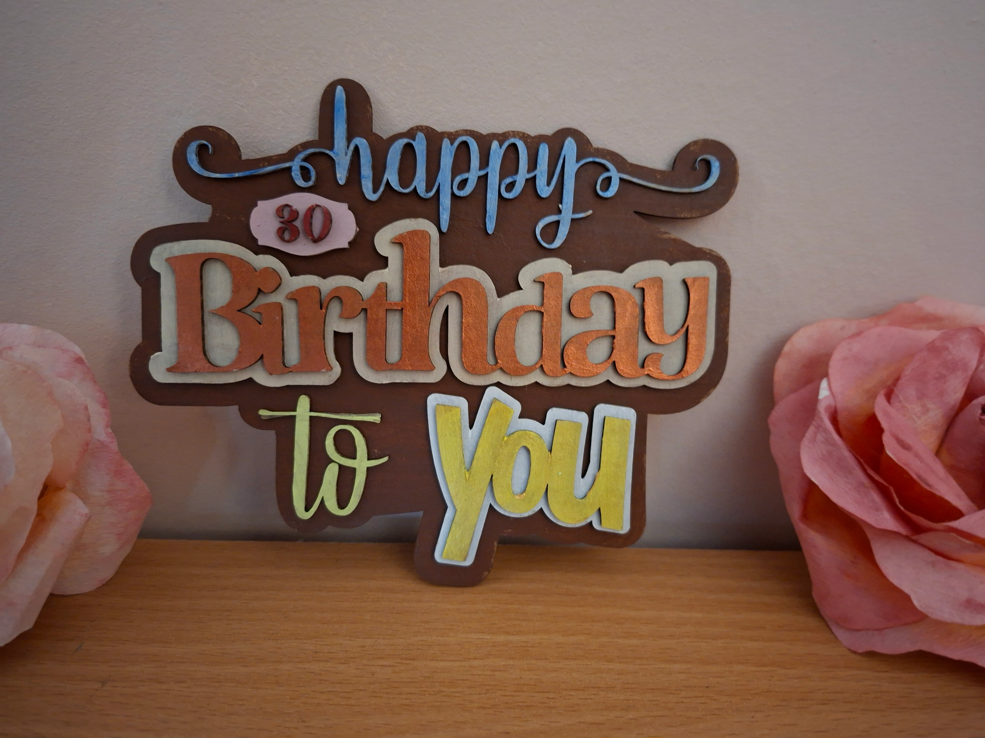 แผงไม้ตกแต่ง Happy Birthday to You