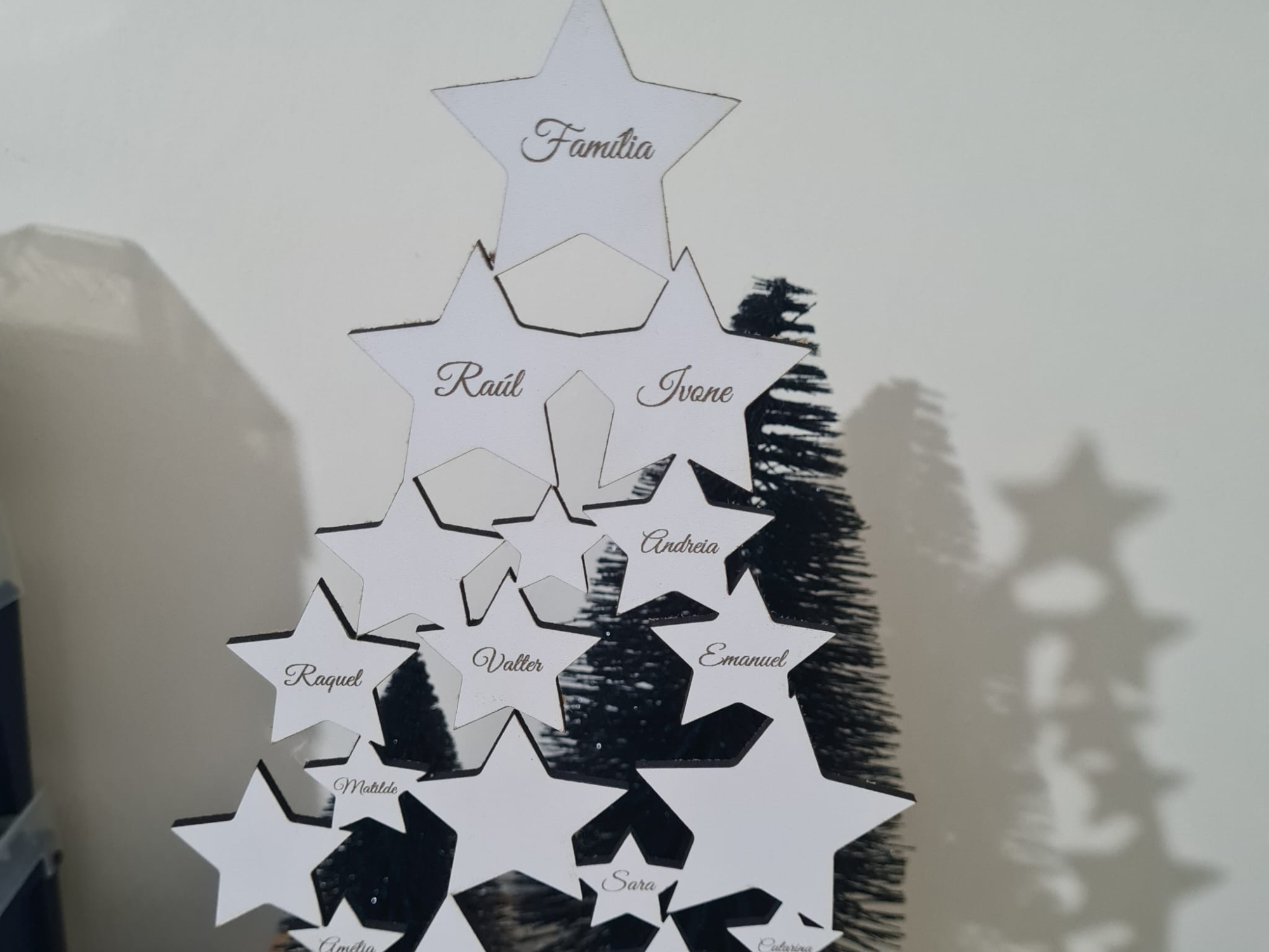 Christmas Tree with Star-Shaped Family Names christmas gift design