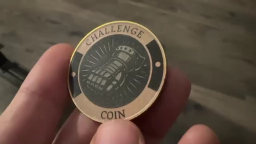 [Laser cut and engrave] Generic challenge coin back: Multiple tones/colors.