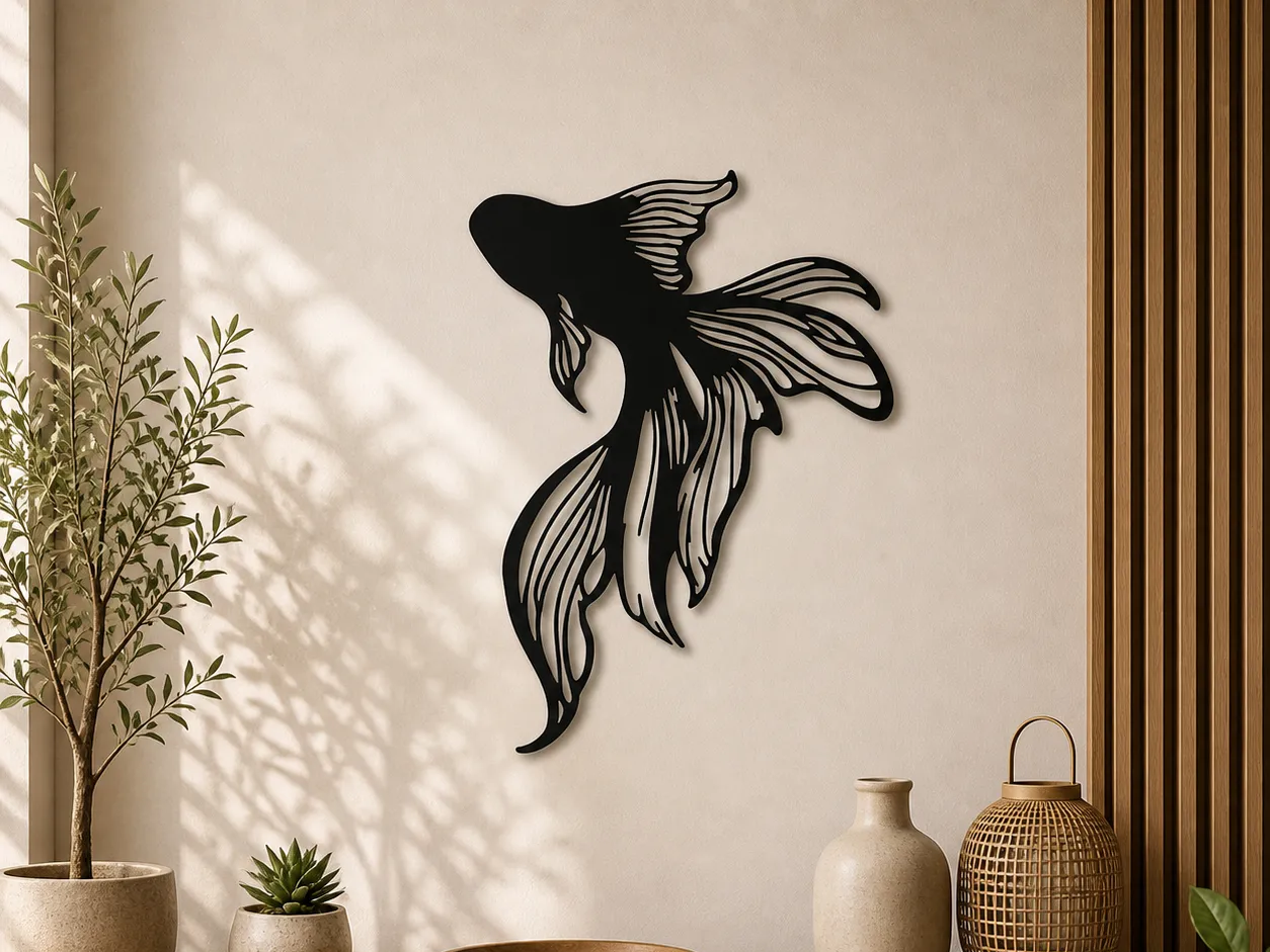 Elegant Betta Fish Wall Art metal wall art design
