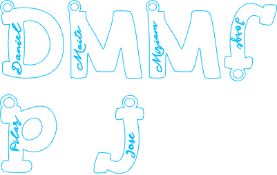 Llaveros Iniciales nombres familia.xcs