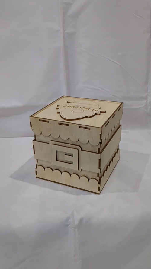 [Laser cut and engrave] Christmas Gift Box Belt Santa Laser Cut Design, Cutting Vector Template, Greeting XMAS Decor