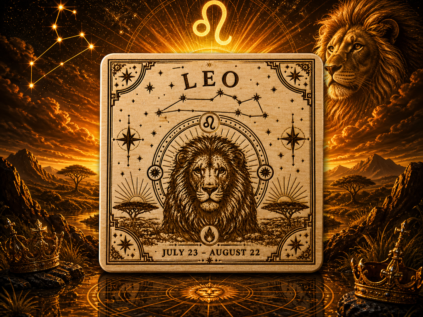 獅子座星座牆飾牌雕刻設計