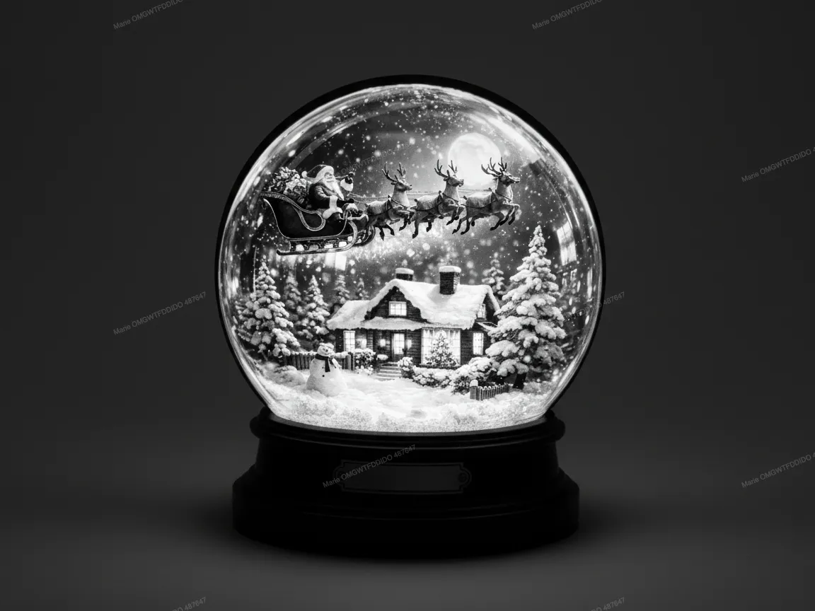 Decoración de globo de nieve de madera del paseo de Santa