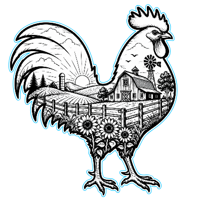 Rooster Scenic Cut and Engrave.xcs