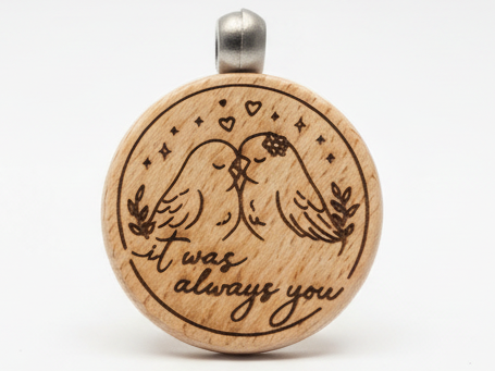 Lovebirds Anniversary Keychain wood keychain idea