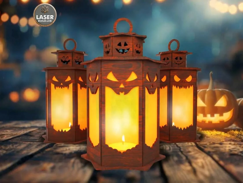 [Laser cut and engrave] 5 Scary Halloween Lanterns
