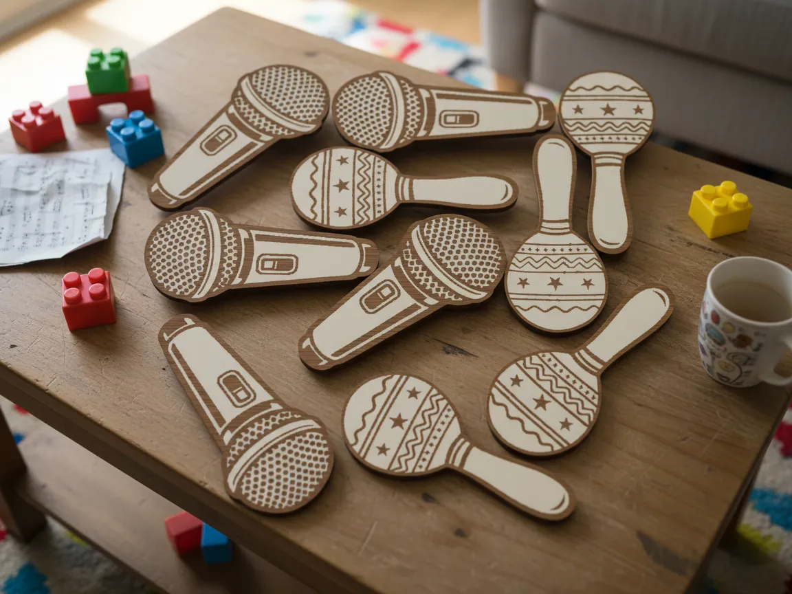 Musical instrument cutout party favors