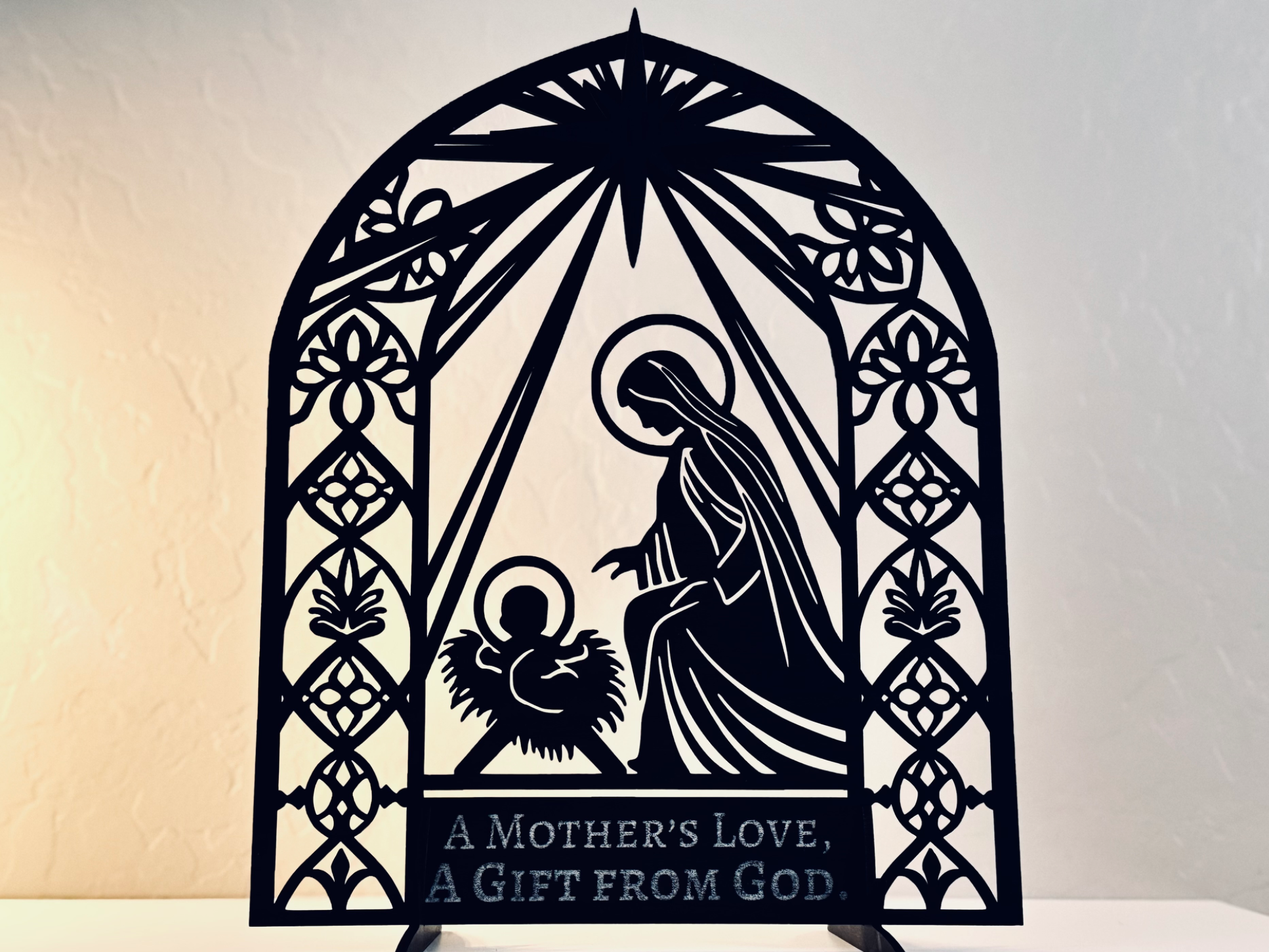 Art mural silhouette de mère et enfant