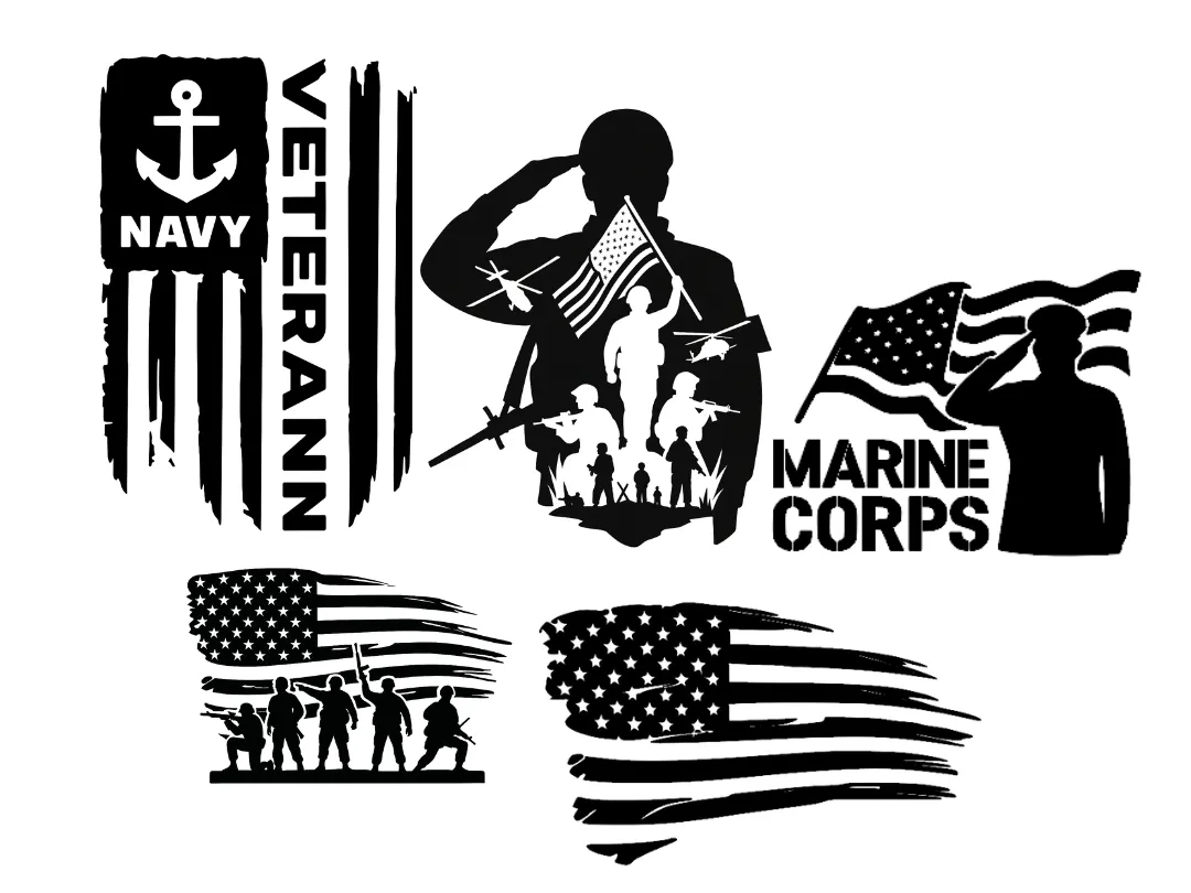 U.S.A War — free American flag wall art project file on Atomm
