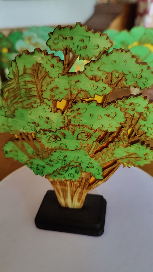 [Laser cut and engrave] The Thoughtful Hazel - A Story Tree