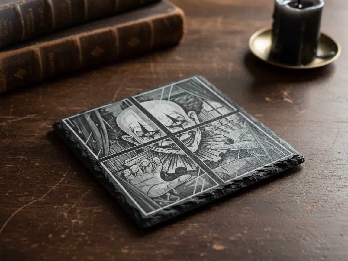 Creepy Clown Stone Coaster Halloween coaster idea