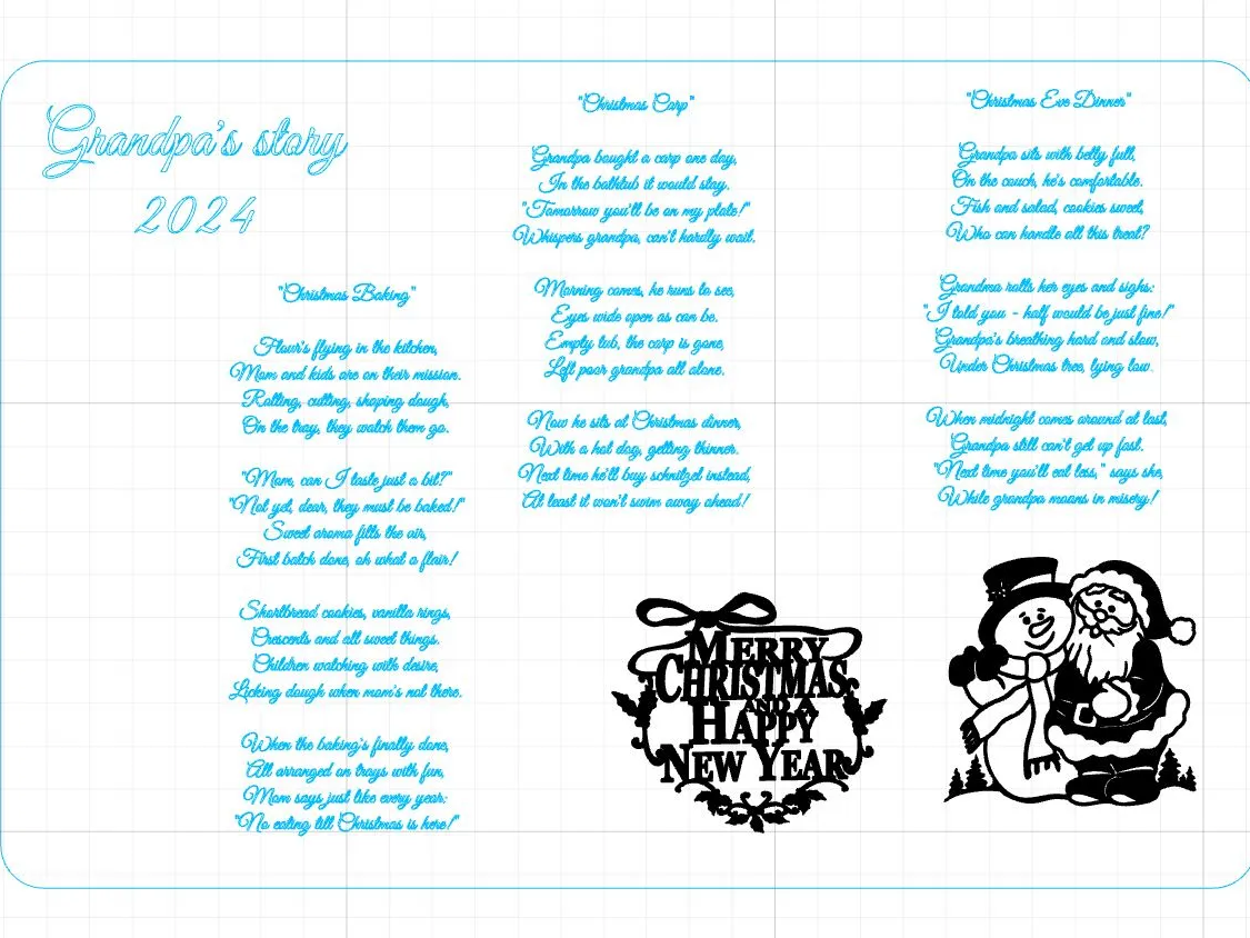 "Grandpa's Story" 2024 Christmas Poems and Illustrations christmas gift design