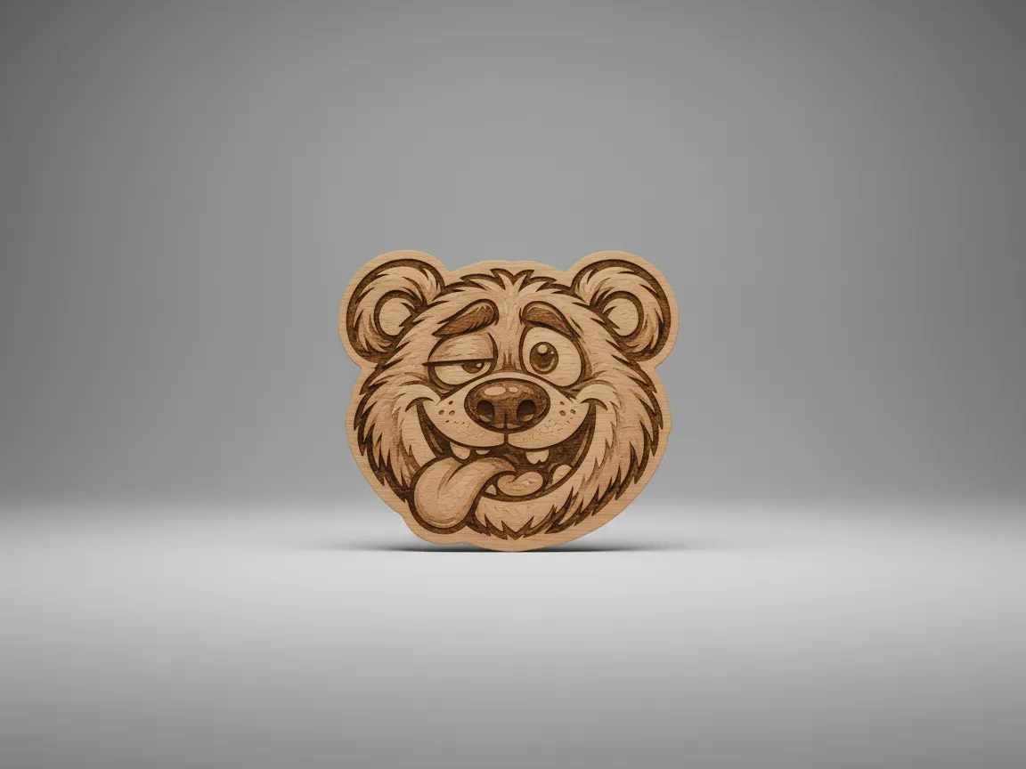 Simple laser-cut wooden mug coaster design