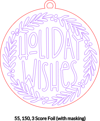 Gold Laser Foil Christmas Ornament.xcs