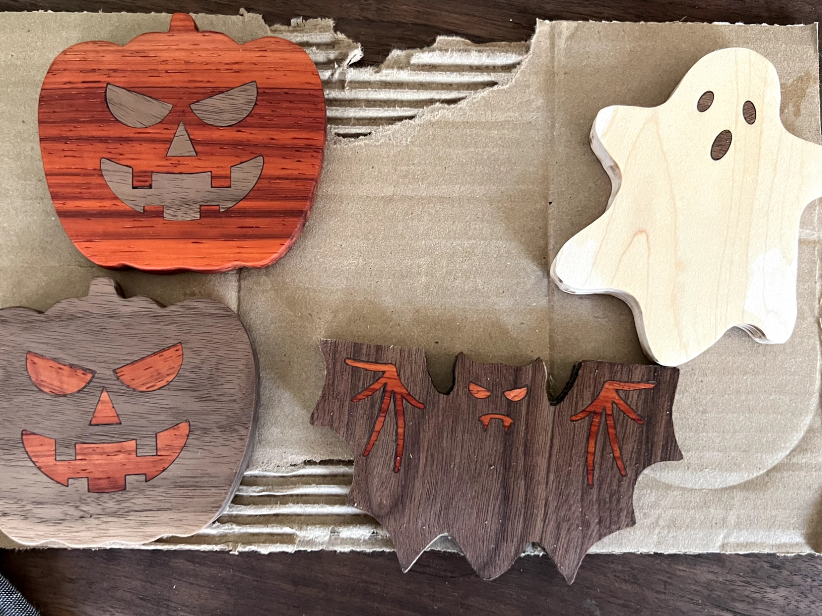 Wooden Halloween Coaster Set Halloween coaster idea