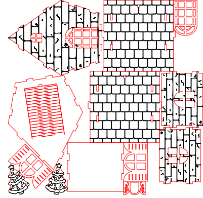 3D GingerBread House Christmas Ornaments.xcs