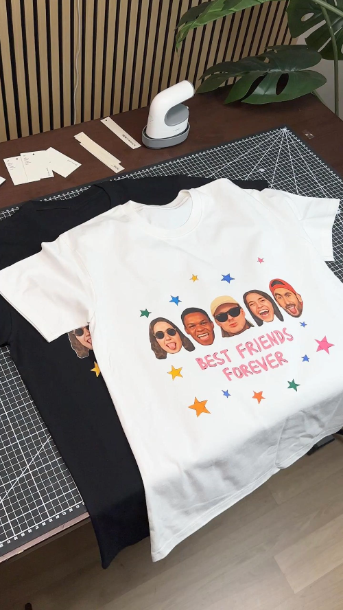 [DTF Printing] Best Friends Forever Printed White Cotton T-Shirt