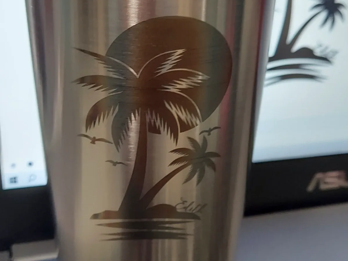 Vector-Engraved Stainless Steel Tumbler laser engraved metal kitchen idea