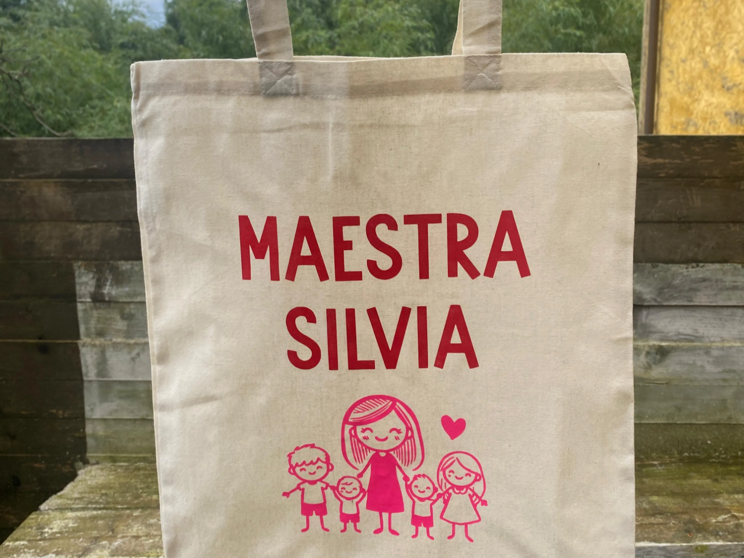 Torba tote za učitelje z ilustracijo, primerna za personalizacijo - brezplačna zasnova torbe tote po meri na Atommu
