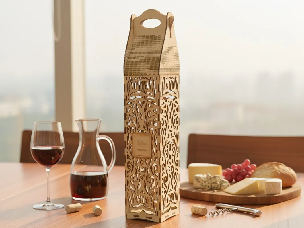 Wine Bottle Gift Box for the Holidays gift box design