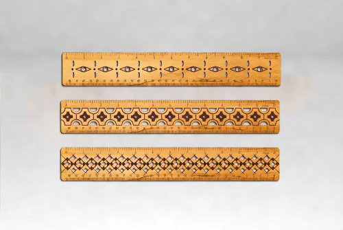 [Laser cut and engrave] SET OF 3 Wooden Rulers
