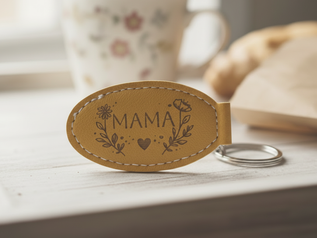 Mama Schlüsselanhänger mit Blumen (Mama Keychain with Flowers) mother's day gift design