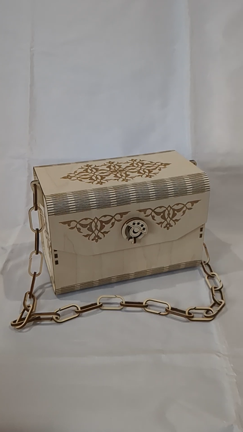 [Laser cut and engrave] Gift Bag Clutch Chain, Laser Cut Vector Design, Laser Cutting Evening Bag Template