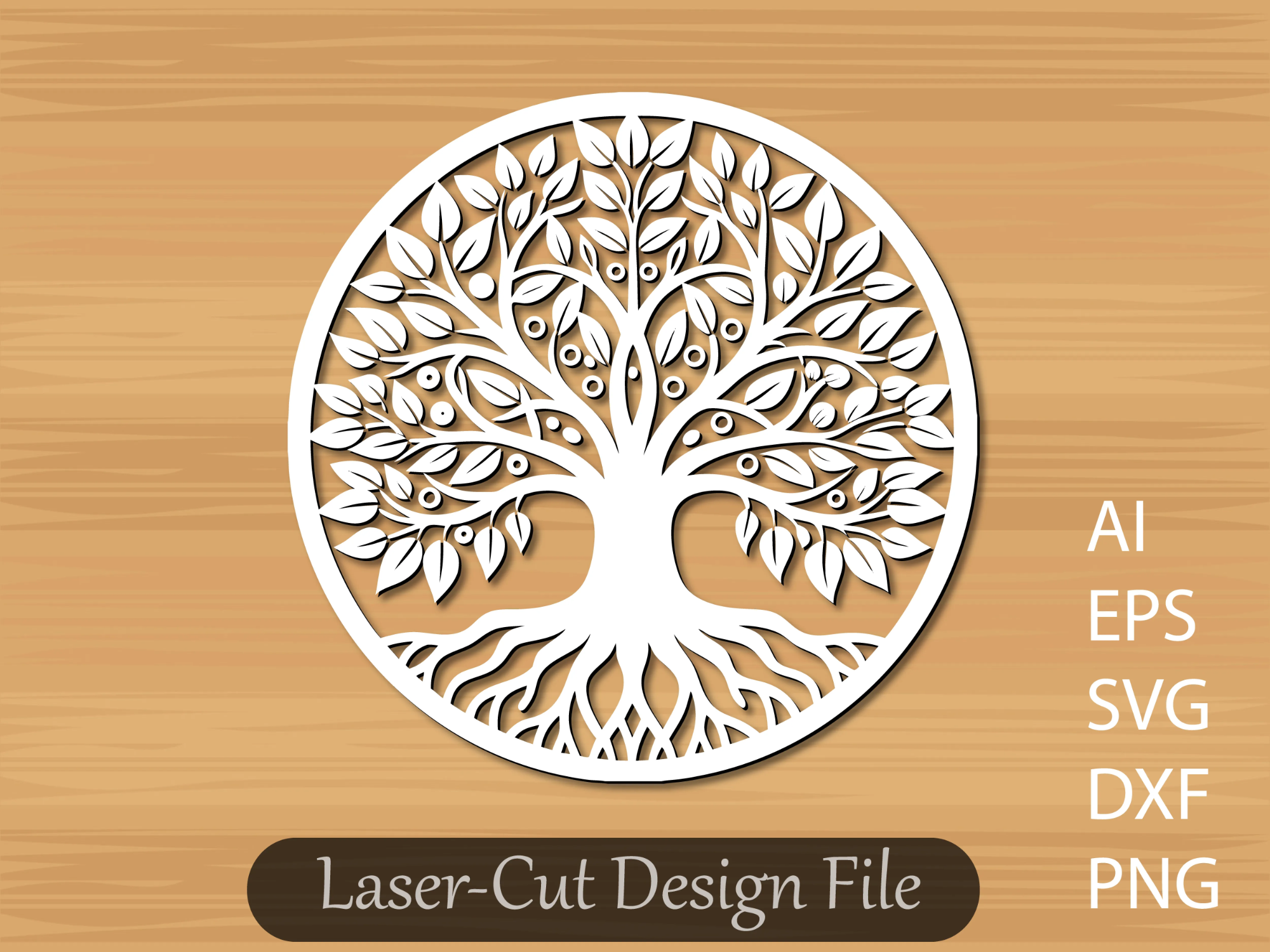 Laser-Cut Tree Design metal wall art design