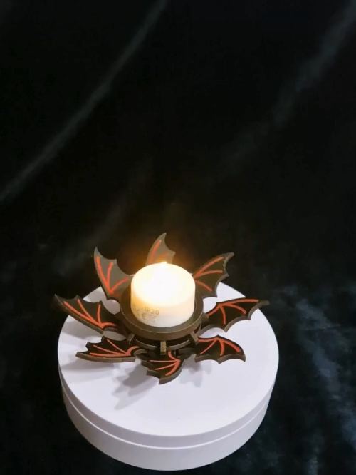 [Laser cut and engrave] Spooky tealight candle holder set of 4 svg