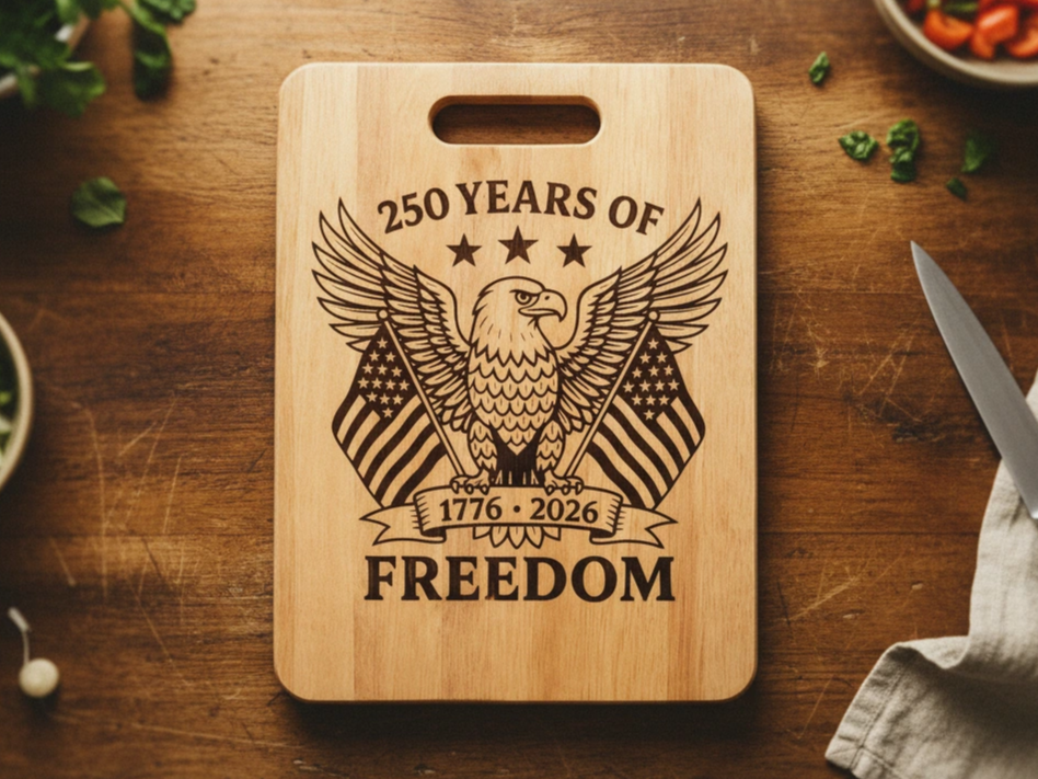250 Years of Freedom Engraved Cutting Board